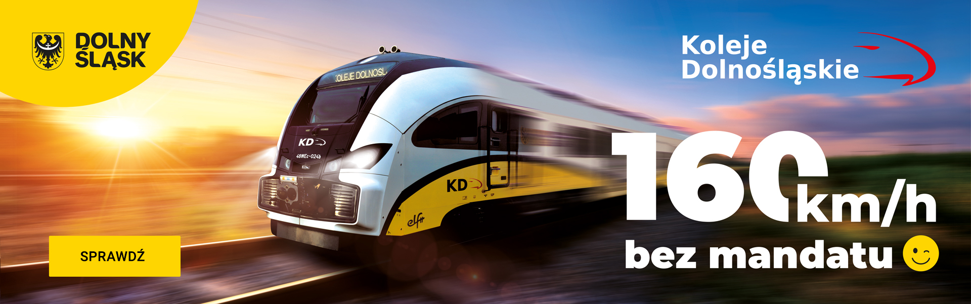 KD Sprinter - banner kampanii 160 km/h bez mandatu