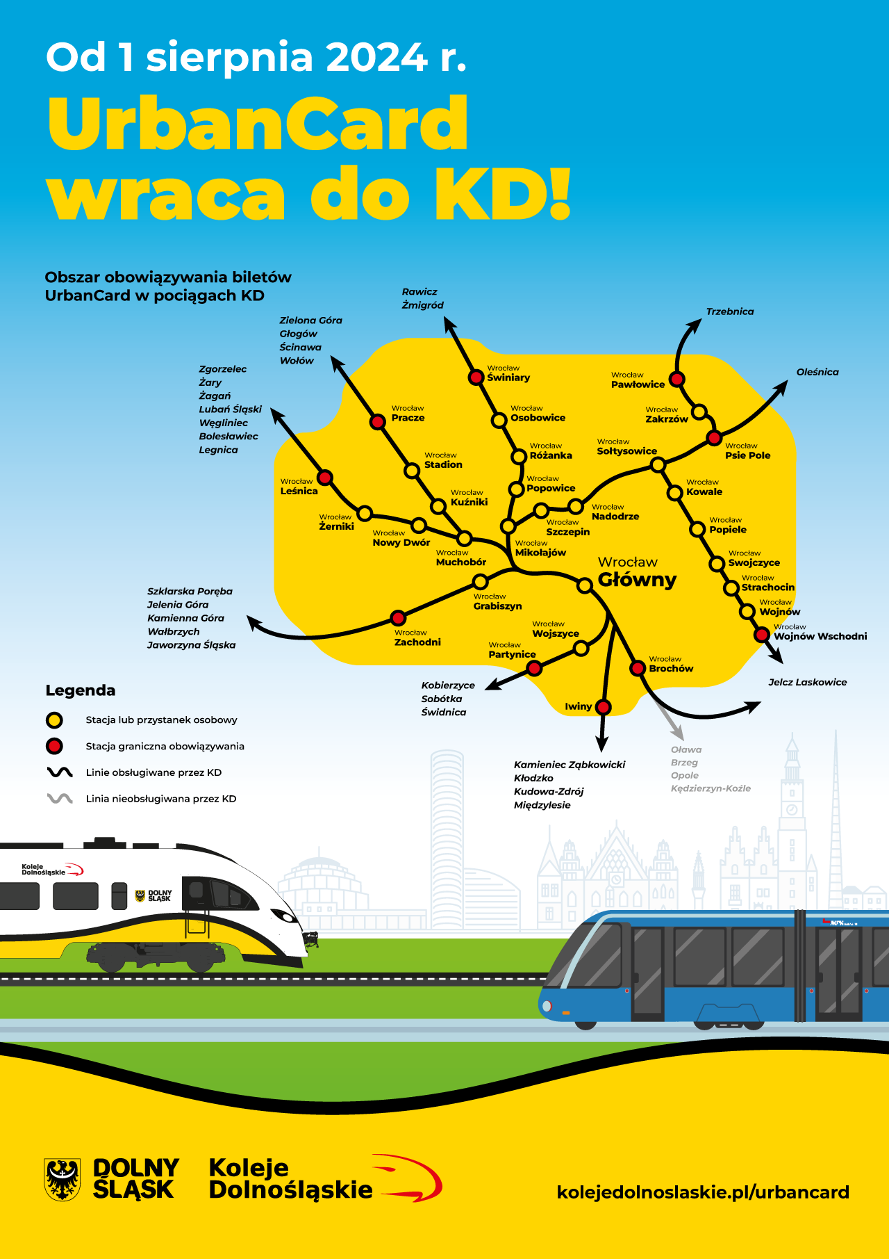 Urbancard - schemat obowiązywania - Koleje Dolnośląskie