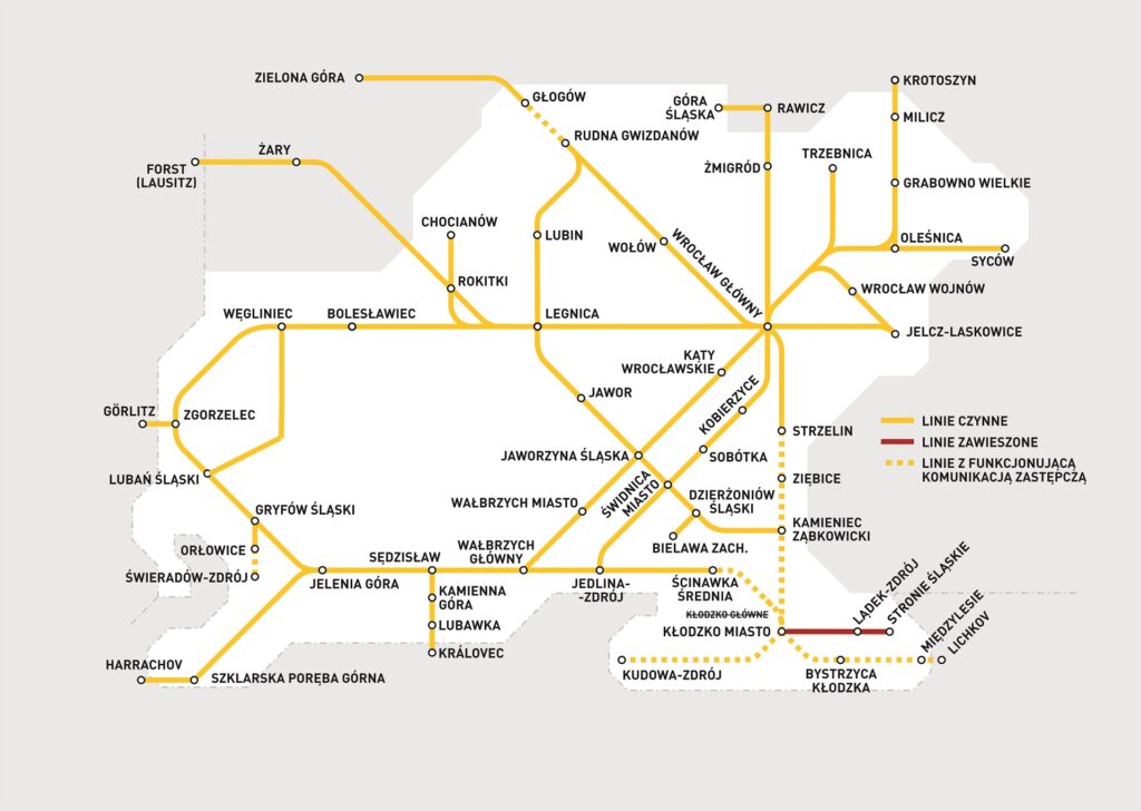 Schemat Połączeń Koleje Dolnośląskie 21 września 2024