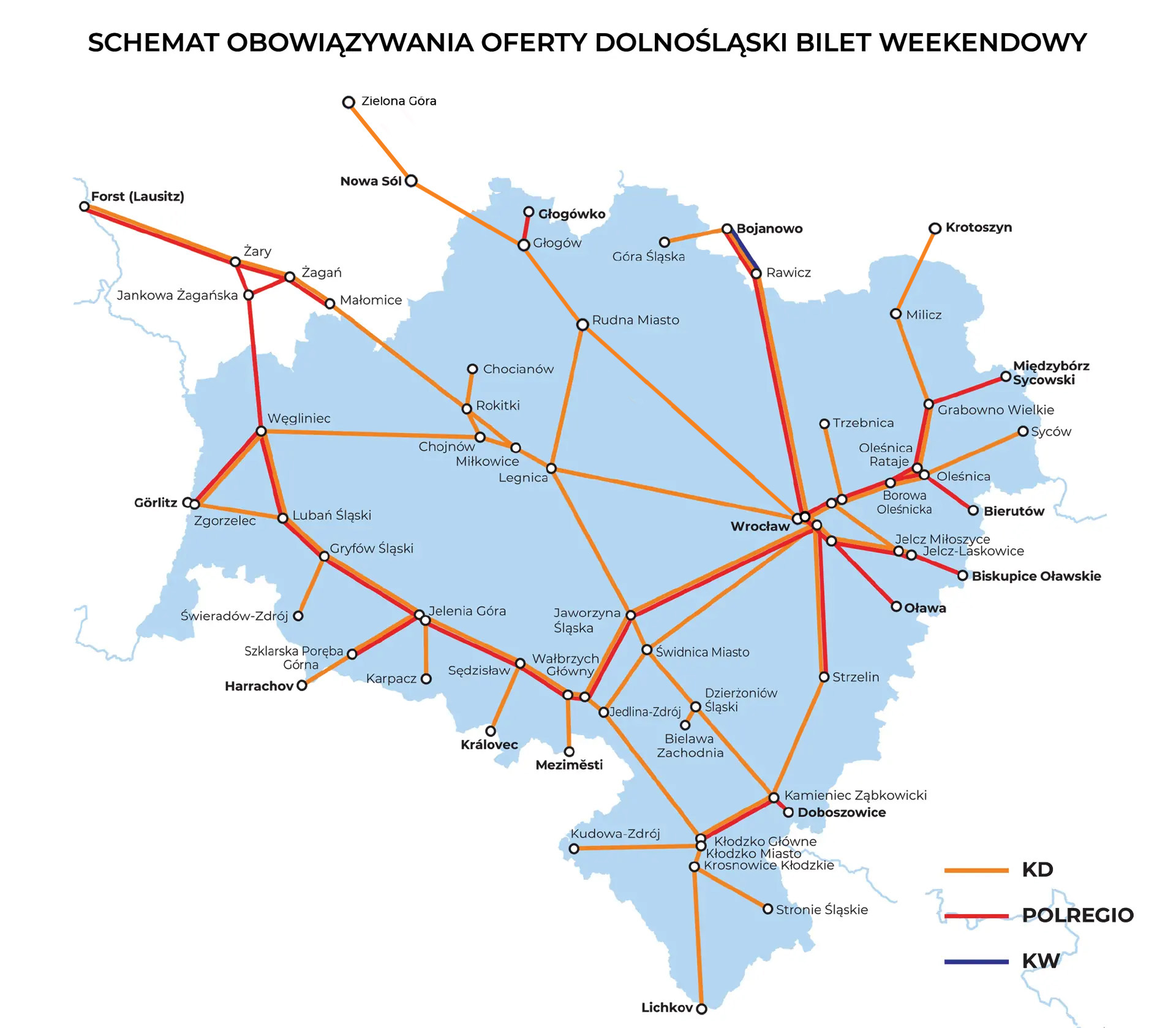 Dolnośląski Bilet Weekendowy - schemat