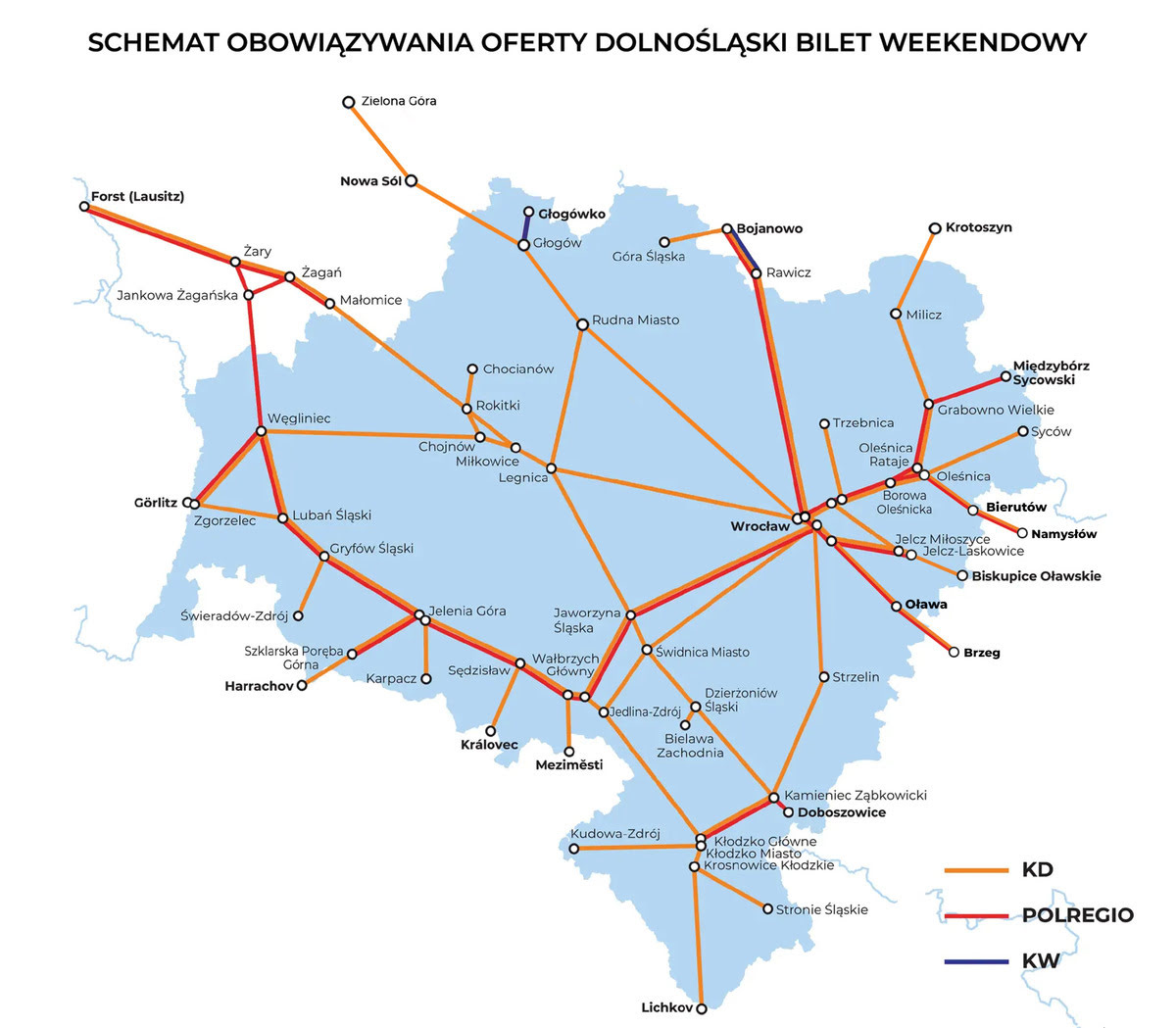 Dolnośląski Bilet Weekendowy - schemat