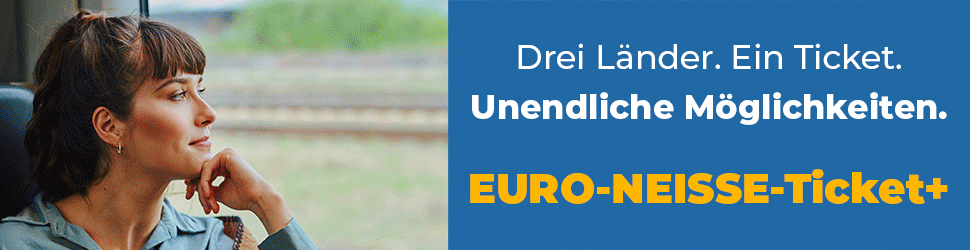 Banner animowany projektu Interreg - Euro-Nysa-Ticket+